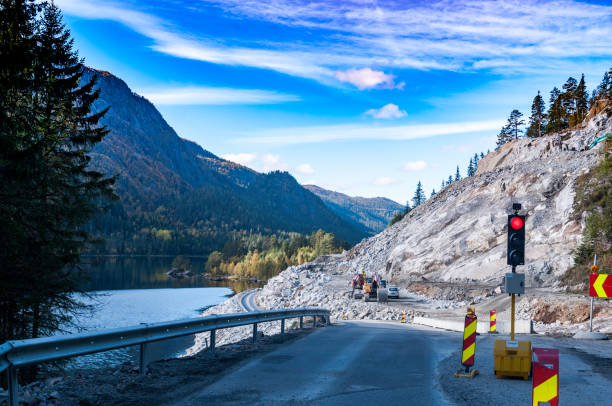 istock Road and port in Norway 1255409286