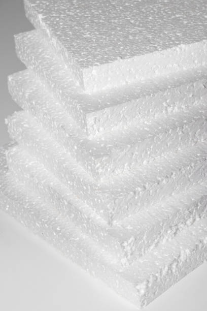 istock Styrofoam. Sheets of Factory manufacturing. 1255413172