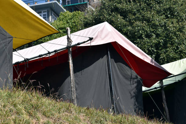 istock Beautiful camp in jungle Uttarakhand India 1255413651