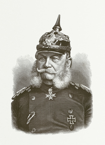 William I. (Wilhelm Friedrich Ludwig) 1797-1888, was regent since 1858 and since 1861 King of Prussia and German Emperor from 1871. Woodcut engraving after a photograph from the late 1870s, published in 1881.