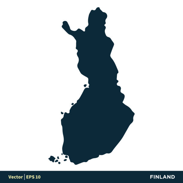 핀란드 - 유럽 국가지도 벡터 아이콘 템플릿 일러스트 디자인. 벡터 eps 10. - finland stock illustrations