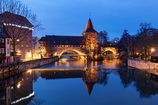 Nuremberg old town at night