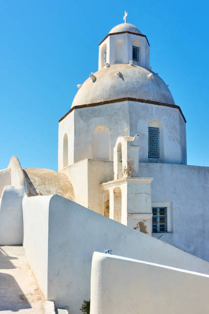 istock Greek orthodox church in Santorini 1255417233