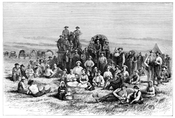 Steel engraving Mormon treck in desert way to San Francisco
Graveur : C. Laplante - Adrien Marie
Original edition from my own archives
Source : 