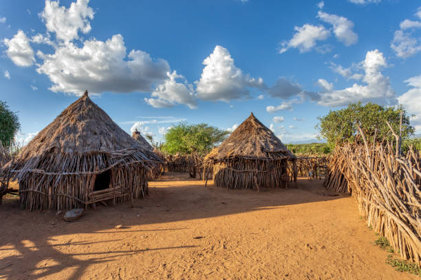 Hamar Village, South Ethiopia, Africa Hamar Village. The Hamar people are a primitive tribe in South Ethiopia, Africa omo river photos stock pictures, royalty-free photos & images