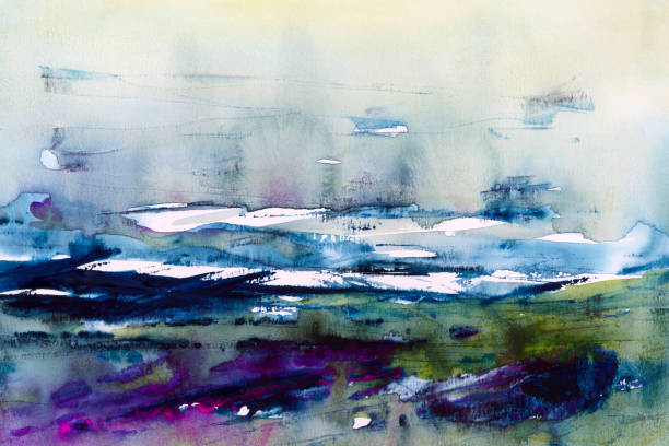 istock watercolor landscape dirty blue green 1255423769