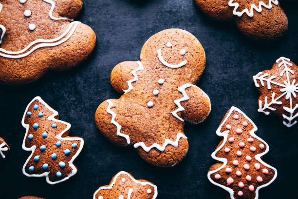 istock Cute Christmas gingerbread man 1255425120