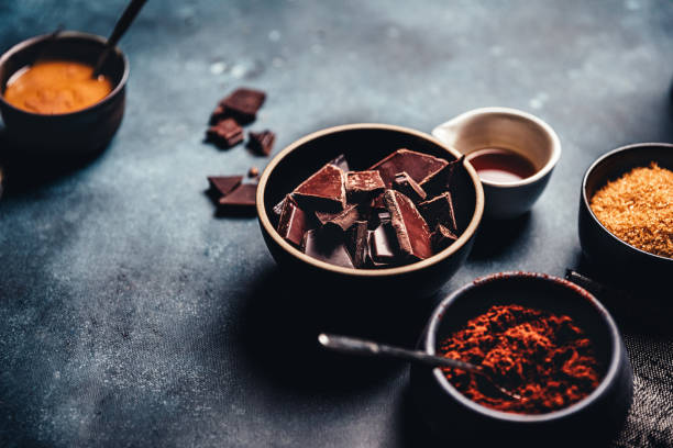 istock Ingredients for preparing brownies on kitchen 1255426153