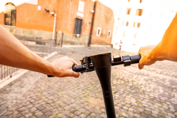 istock POV Push Electric Scooter in Rome 1255426476