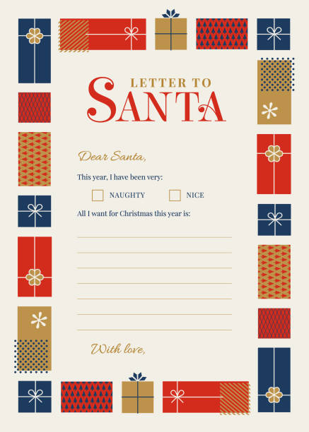 Christmas letter to Santa template. Christmas letter to Santa template. Stock illustration santa letter stock illustrations