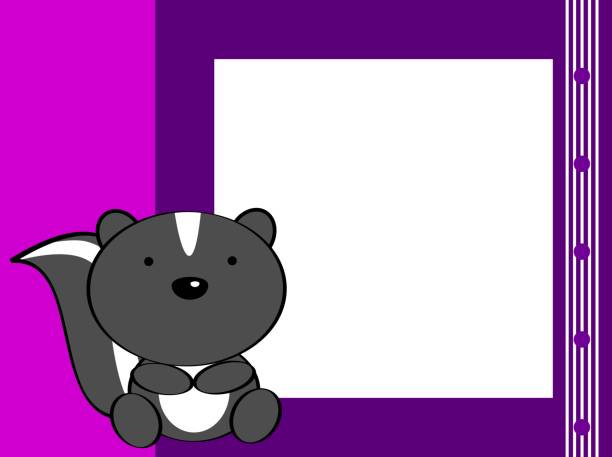 Cute Kawaii Skunk Cartoon Frame Picture Background Stock Illustration -  Download Image Now - Animal, Cartoon, Clip Art - iStock