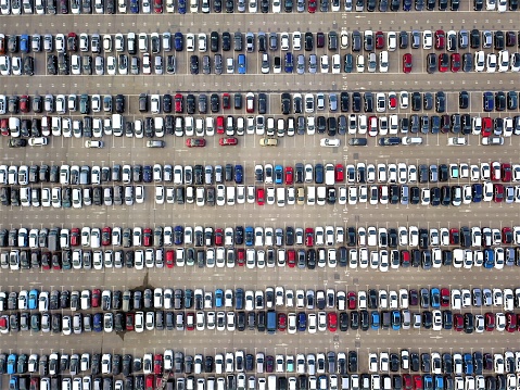 aerial view of car park waiting for sale