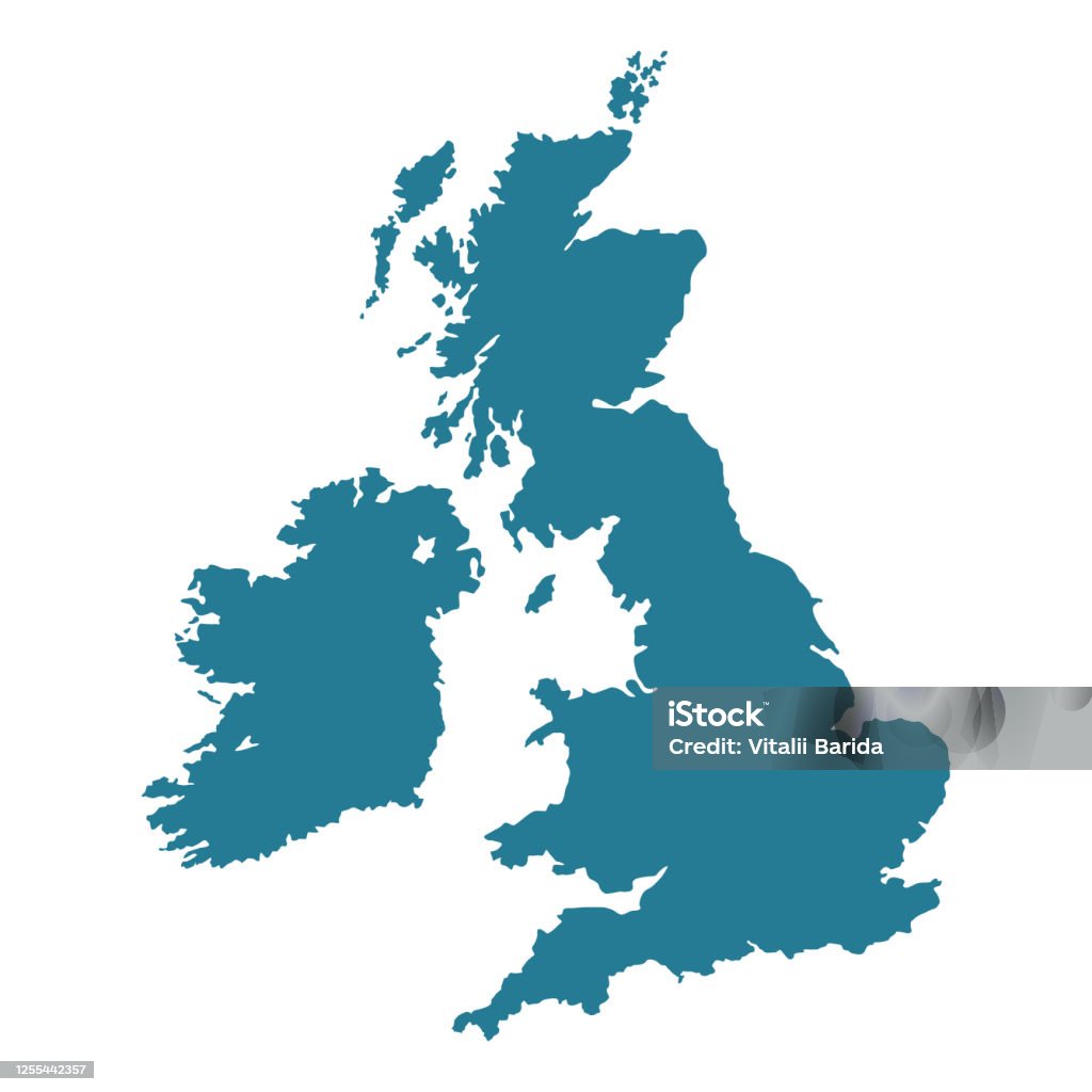Birleşik Krallık harita şekli. - Royalty-free Birleşik Krallık Vector Art