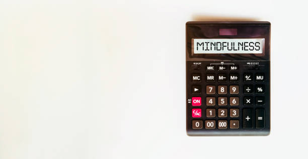 istock black calculator with text Mindfulness on the white background 1255442885