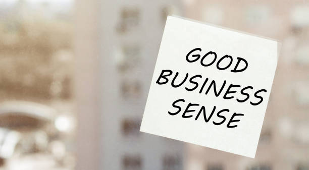 istock white paper with text GOOD BUSINESS SENSE on the window 1255442891