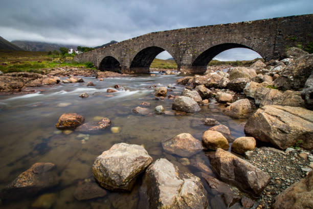 Sligachan bridge, Isle of Skye, Scotland, UK stock photo