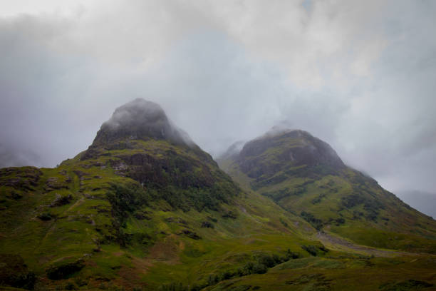 Mountains covered in cloud, Scotland, UK stock photo