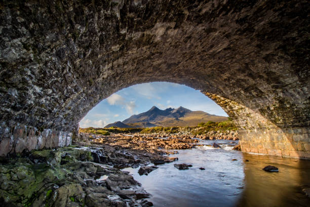 istock Black Cuillin mountain from Sligachan bridge 1255444545