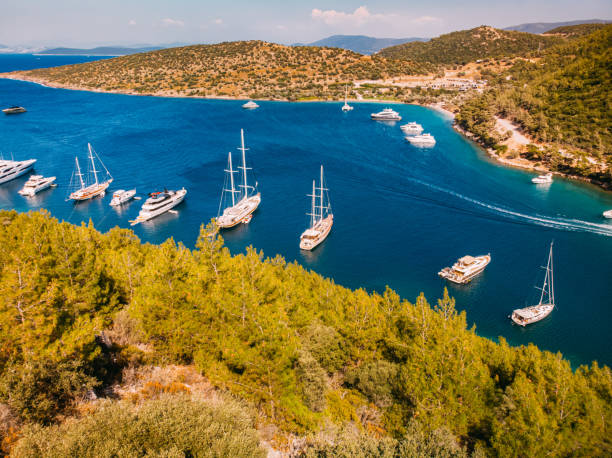 istock Aerial View Bodrum Heaven Bay 1255447068