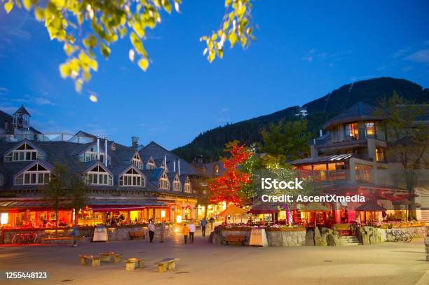 Whistler Village In Summer Stock Photo - Download Image Now - Adventure, Apartment, Architecture