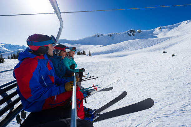 istock Friends enjoying a ski holiday 1255448132
