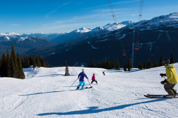istock Family on a winter ski holiday 1255448299