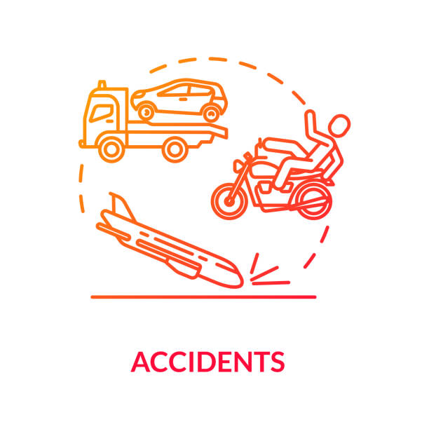 ilustrações de stock, clip art, desenhos animados e ícones de accidents, catastrophes concept icon. aircraft crash, traffic traumatism, fatal incidents factor idea thin line illustration. vector isolated outline rgb color drawing. editable stroke - fatal accident illustrations