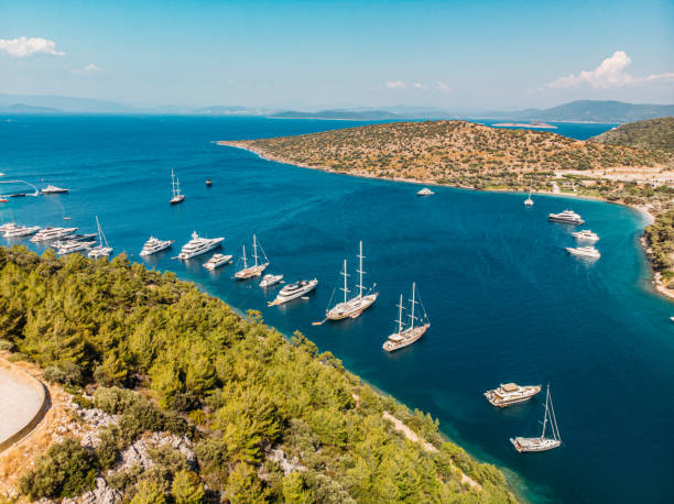 istock Aerial View Heaven Bay in Bodrum Mugla 1255450877