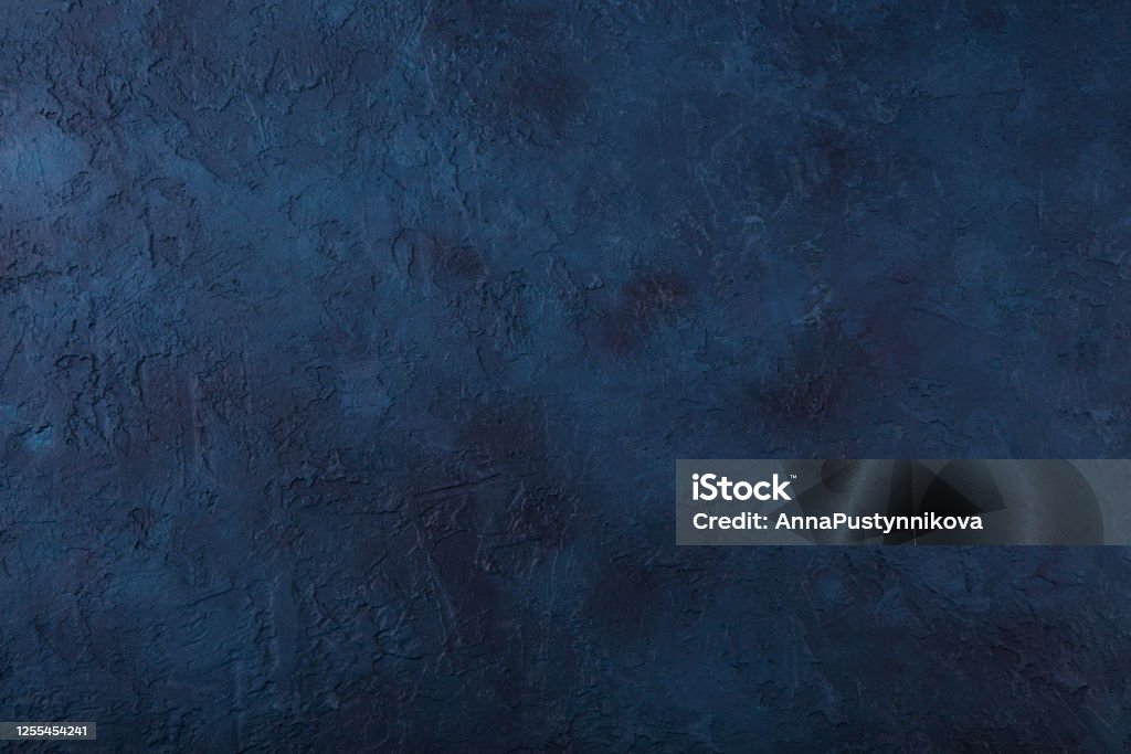 Dark navy blue stone texture background. Top view. Copy space. Backgrounds Stock Photo