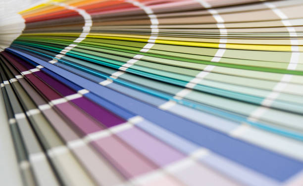 istock Color Chart And Old Brush Is Waiting For Choosing 1255455865