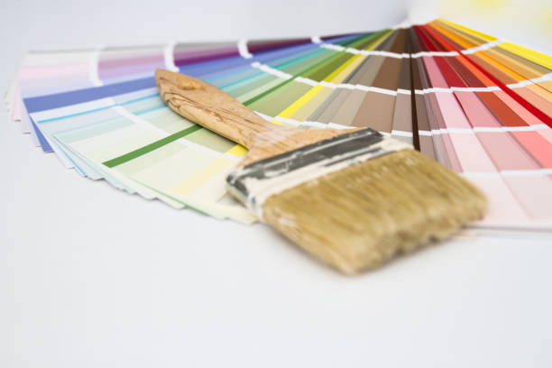 Paint Brush And Color Chart Ready For Painting