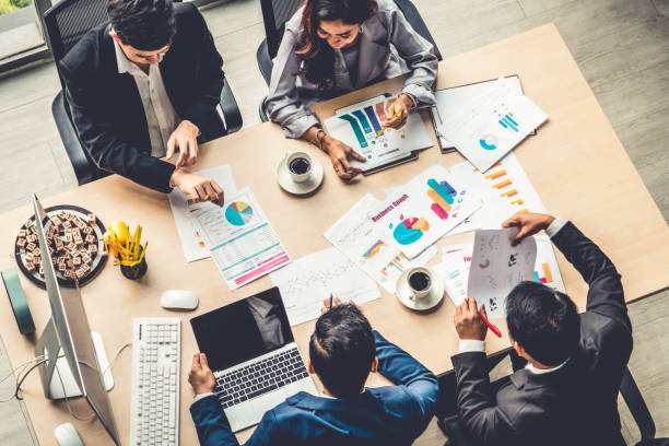 istock Business people group meeting shot from top view 1255455938