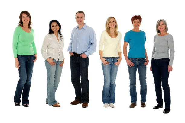 istock Diverse group of adults standing in a row. 125546091
