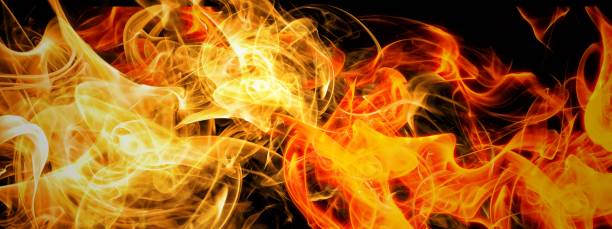 istock 3D illustration of a fiery flame 1255465269