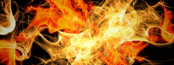 istock 3D illustration of a fiery flame 1255465273