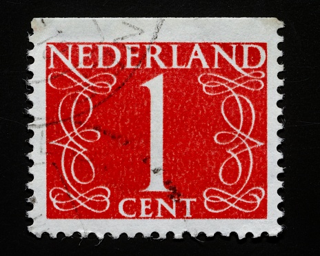 Een postzegel van 1 cent