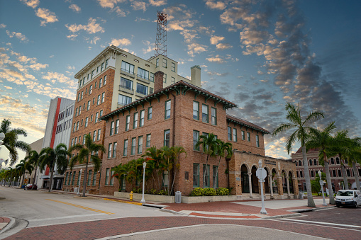 Fort Myers, FL, USA - July 8, 2020: Photo of Roetzel Andress legal building Downtown Fort Myers FL