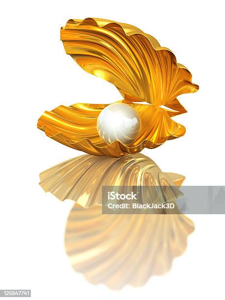 Gold Offene Mit Perlen Stockfoto und mehr Bilder von Perle - Perle, Schmuckperle, Meeresmuschel
