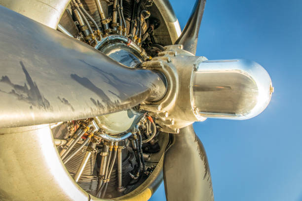 istock Oil-Stained Airplane Propellor and Engine 1255478927