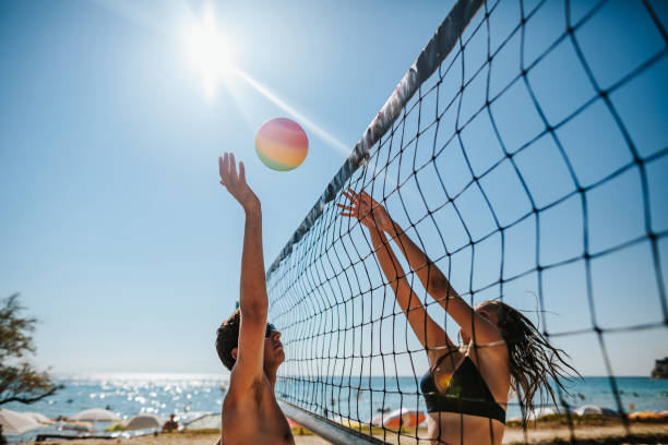 istock Volleyball on the beach 1255493306
