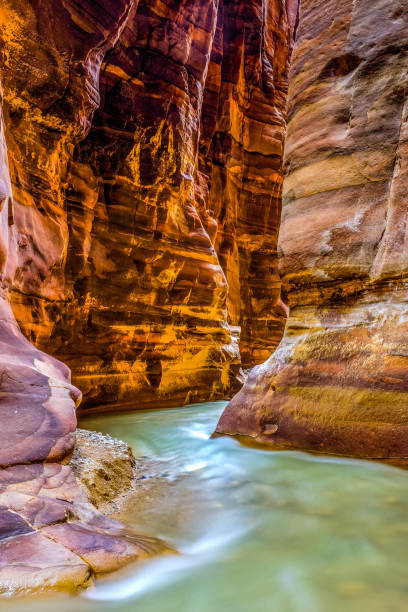 istock Hiking through the Wadi Mujib in Jordan 1255494013