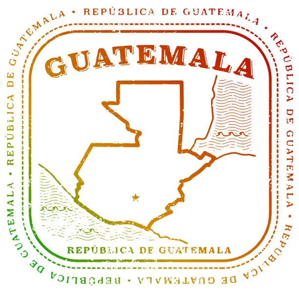 Vector illustration of Guatemala Vintage Travel Stamp