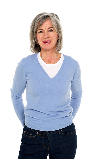 istock Mature woman on white 125550431