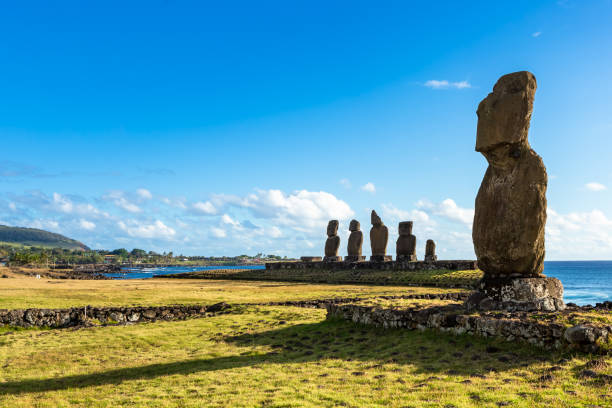 istock Easter Island, Moais Tahai Archaeological Complex, Rapa Nui National Park, Chile. 1255506608