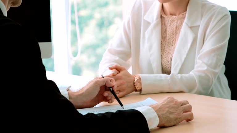 Job seeker in job interview meeting with manager