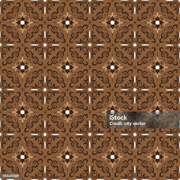 Modern Dark Brown Color For Central Java Batik Design Stock ...
