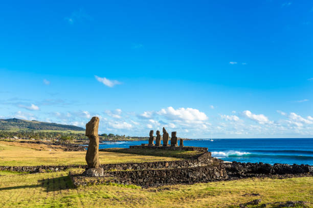 istock Easter Island, Moais Tahai Archaeological Complex, Rapa Nui National Park, Chile. 1255523137