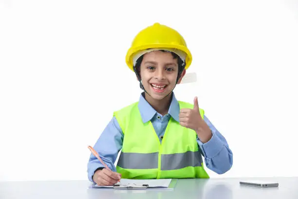 Indian Kid- Nurture their interests- Child dressed as construction engineer