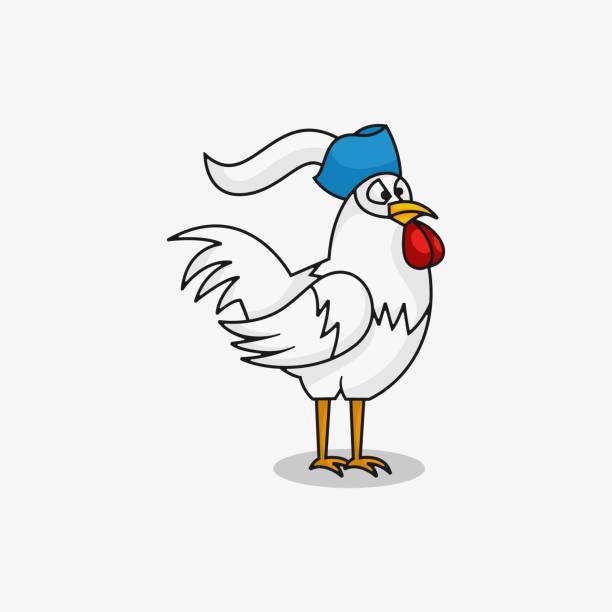 Vector Illustration Chicken Simple Mascot Style Stock Illustration -  Download Image Now - Sailor, Chicken - Bird, Chicken Meat - iStock
