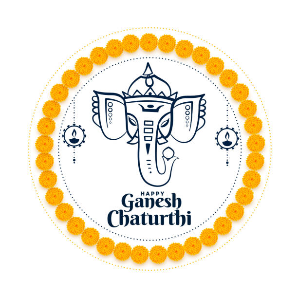 lord ganesh chaturthi indian festival wishes card design lord ganesh chaturthi indian festival wishes card design 32330 stock illustrations